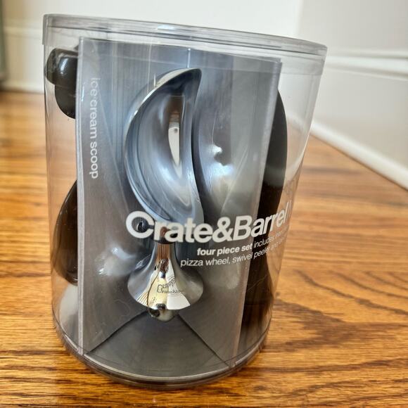 NWT Crate and Barrel Multi Gadget Ice Cream Scoop Pizza Wheel Peeler Handle - Picture 4 of 10